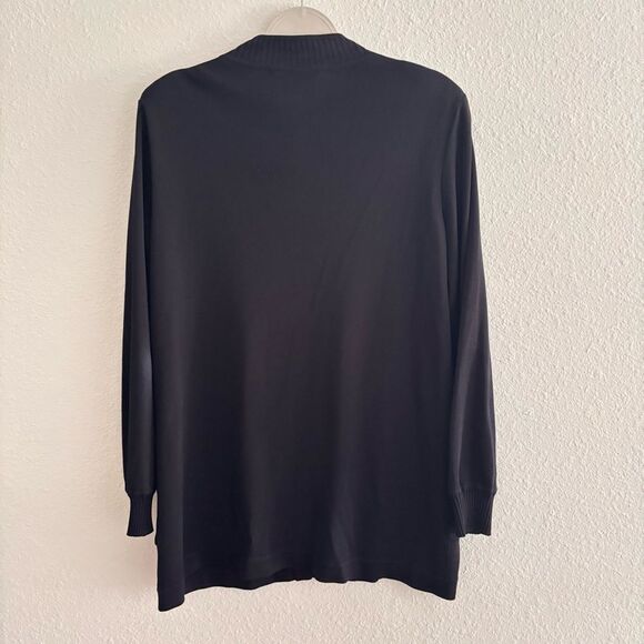 MISOOK Black zipper Cardigan Jacket Top  L - Picture 3 of 5